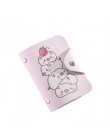 Kobiety skórzany futerał na karty etui na karty kredytowe Student Cute Cartoon identyfikatory portfel paszport wizytownik na kar