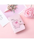 Kobiety skórzany futerał na karty etui na karty kredytowe Student Cute Cartoon identyfikatory portfel paszport wizytownik na kar