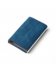 Bycobecy etui na karty kredytowe portfel mężczyźni kobiety Metal RFID Vintage torba aluminiowa crazy horse skóra pu posiadacz ka