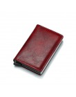 BISI GORO zabezpieczenie przed kradzieżą mężczyźni Vintage etui na karty kredytowe blokowanie portfel rfid PU skóra Unisex infor