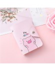Kobiety skórzany futerał na karty etui na karty kredytowe Student Cute Cartoon identyfikatory portfel paszport wizytownik na kar