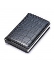 Bycobecy etui na karty kredytowe portfel mężczyźni kobiety Metal RFID Vintage torba aluminiowa crazy horse skóra pu posiadacz ka