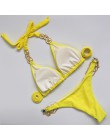 2019 Rhinestone Swimsuit kobiety Bikini kryształowy diament zestaw metalowy łańcuch stroje kąpielowe kobiet luksusowe arystokrat