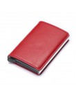 Bycobecy etui na karty kredytowe portfel mężczyźni kobiety Metal RFID Vintage torba aluminiowa crazy horse skóra pu posiadacz ka