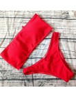 2019 stałe Bikini brazylijski strój kąpielowy kobiety Bikini Set Sexy strój kąpielowy z odsłoniętymi ramionami kobiet pływanie B