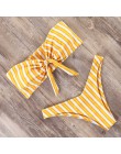 Solidny bandeau Bikini Set 2020 Sexy strój kąpielowy kobiety Bikini brazylijski stringi stroje kąpielowe kobiet stanik strój kąp