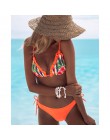2020 nowa z falbankami Bikini kobiety strój kąpielowy krzyżowe wiązanie stroje kąpielowe zestaw Bikini Push-Up strój kąpielowy b