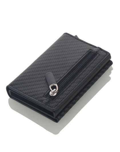 Cizicoco etui na karty kredytowe 2019 nowe aluminiowe pudełko portfel na karty RFID PU skórzana kartka trójwymiarowa obudowa mag