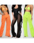 2019 Sexy kobiety przezroczyste spodnie osłona do bikini Up Mesh wzburzyć dna Plus rozmiar luźne długie spodnie stroje kąpielowe