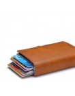 Carbon Fiber Anti Rfid etui na karty kredytowe męskie podwójne etui na karty portfel metalowy biznes Bank Credit Card minimalist