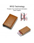 DIENQI Carbon Fiber RFID Blocking męskie etui na karty kredytowe skórzany portfel na karty bankowe Case posiadacz karty ochrona 