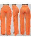 2019 Sexy kobiety przezroczyste spodnie osłona do bikini Up Mesh wzburzyć dna Plus rozmiar luźne długie spodnie stroje kąpielowe