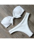 Solidny bandeau Bikini Set 2020 Sexy strój kąpielowy kobiety Bikini brazylijski stringi stroje kąpielowe kobiet stanik strój kąp