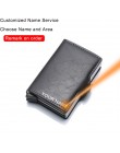 Carbon Fiber Anti Rfid etui na karty kredytowe męskie podwójne etui na karty portfel metalowy biznes Bank Credit Card minimalist