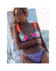 2020 nowa z falbankami Bikini kobiety strój kąpielowy krzyżowe wiązanie stroje kąpielowe zestaw Bikini Push-Up strój kąpielowy b
