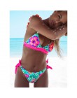 2020 nowa z falbankami Bikini kobiety strój kąpielowy krzyżowe wiązanie stroje kąpielowe zestaw Bikini Push-Up strój kąpielowy b
