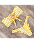 Solidny bandeau Bikini Set 2020 Sexy strój kąpielowy kobiety Bikini brazylijski stringi stroje kąpielowe kobiet stanik strój kąp