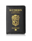 Nowy czarny SLYTHERIN hogwart Unisex PU skórzane etui na paszport Rfid okładka na paszport czarny paszport podróże posiadacz kar