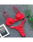 Wyściełany zestaw bikini push-up fiszbiny kwiat Ruffles strój kąpielowy dla kobiet Sexy solidny bandeau kobieta strój kąpielowy 
