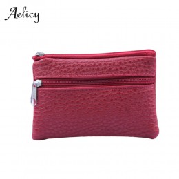 Aelicy Fashion skórzana torebka na monety kobiety mały portfel zmień torebki Mini Zipper worki na pieniądze kieszonkowy portfel 