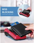 NewBring Carbon-fibre-Look skórzane etui na karty kredytowe RFID blokowanie pokrowiec w stylu portfela prawo jazdy torebka