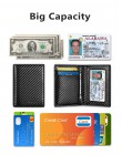 NewBring Carbon-fibre-Look skórzane etui na karty kredytowe RFID blokowanie pokrowiec w stylu portfela prawo jazdy torebka