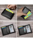 NewBring Carbon-fibre-Look skórzane etui na karty kredytowe RFID blokowanie pokrowiec w stylu portfela prawo jazdy torebka