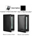 NewBring Carbon-fibre-Look skórzane etui na karty kredytowe RFID blokowanie pokrowiec w stylu portfela prawo jazdy torebka