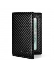 NewBring Carbon-fibre-Look skórzane etui na karty kredytowe RFID blokowanie pokrowiec w stylu portfela prawo jazdy torebka