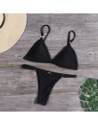 Seksowne Bikini w jednolitym kolorze zestaw stroje kąpielowe kobiety mikro Bikini pierścień Patchwork strój kąpielowy brazylijsk