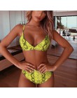 Sexy Snake bikini we wzory 2019 damski strój kąpielowy kobiety stroje kąpielowe stringi zestaw bikini push up wysokiej talii str