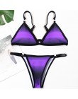 Seksowne Bikini w jednolitym kolorze zestaw stroje kąpielowe kobiety mikro Bikini pierścień Patchwork strój kąpielowy brazylijsk