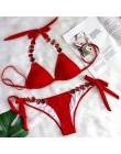 2019 Rhinestone Swimsuit kobiety Bikini kryształowy diament zestaw metalowy łańcuch stroje kąpielowe kobiet luksusowe arystokrat