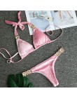 2019 Rhinestone Swimsuit kobiety Bikini kryształowy diament zestaw metalowy łańcuch stroje kąpielowe kobiet luksusowe arystokrat