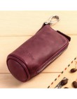 Marka mężczyźni prawdziwej skóry retro samochód klucz etui dla gospodyni pani skóra bydlęca moda zamek etui na klucze