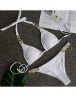 2019 Rhinestone Swimsuit kobiety Bikini kryształowy diament zestaw metalowy łańcuch stroje kąpielowe kobiet luksusowe arystokrat