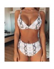 Sexy Snake bikini we wzory 2019 damski strój kąpielowy kobiety stroje kąpielowe stringi zestaw bikini push up wysokiej talii str