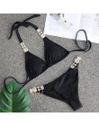 2019 Rhinestone Swimsuit kobiety Bikini kryształowy diament zestaw metalowy łańcuch stroje kąpielowe kobiet luksusowe arystokrat