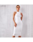ADYCE 2020 nowy letni biały kobiety bandaża sukni elegancki Tank Sexy bez rękawów Bodycon klub sukienki Celebrity sukienka na im