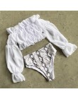In-x Sexy neon zielony bikini set Mesh z długim rękawem strój kąpielowy kobiet wysokiej talii bikini 2020 wąż drukuj stroje kąpi