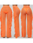2019 Sexy kobiety przezroczyste spodnie osłona do bikini Up Mesh wzburzyć dna Plus rozmiar luźne długie spodnie stroje kąpielowe