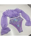 In-x Sexy neon zielony bikini set Mesh z długim rękawem strój kąpielowy kobiet wysokiej talii bikini 2020 wąż drukuj stroje kąpi