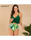 2020 Sexy wysokiej talii strój kąpielowy Bikini kobiety strój kąpielowy z falbanką Vintage Bikini w stylu Retro Plus Size kostiu