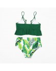 2020 Sexy wysokiej talii strój kąpielowy Bikini kobiety strój kąpielowy z falbanką Vintage Bikini w stylu Retro Plus Size kostiu