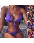 Hirigin Sexy Ruffles Bikini Set kobiety bandaż Push Up wypełnione stringi Biquini strój kąpielowy dla kobiet wiązane na szyi pla