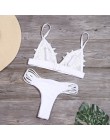 Sexy kwiat Bikini we wzory zestaw kobiety stałe brazylijskie Bikini strój kąpielowy zasznurować strój kąpielowy niskiej talii st