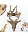 In-x Sexy golden bikini 2020 mujer błyszczący kostium kąpielowy damski wąż bikini set nieregularne stroje kąpielowe damskie kost