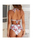 2019 Sexy wysokiej talii nadruk w kropki strój kąpielowy bikini kobiety zestaw bikini push up z ramiączkami kostium kąpielowy da