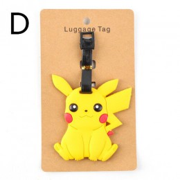 Akcesoria podróżne Pikachu bagaż Tag kreskówka zwierzęta żel krzemionkowy walizka ID adres Holder zawieszki do bagażu przenośna 