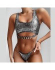 In-x Sexy golden bikini 2020 mujer błyszczący kostium kąpielowy damski wąż bikini set nieregularne stroje kąpielowe damskie kost